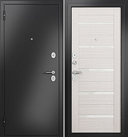 Дверь входная Family Eco MP E-142 Lakobel White Антрацит букле/Бьянко ларче, E-142 Lakobel White, 2 замка, с ночной задвижкой