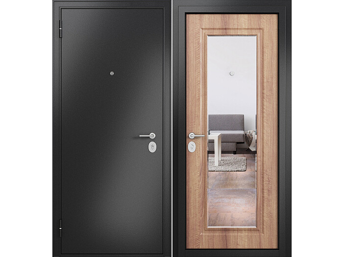 ДМ FAMILY ECO MP Антрацит букле/МДФ Карамель E-140 mirror 1 210*96 Левая