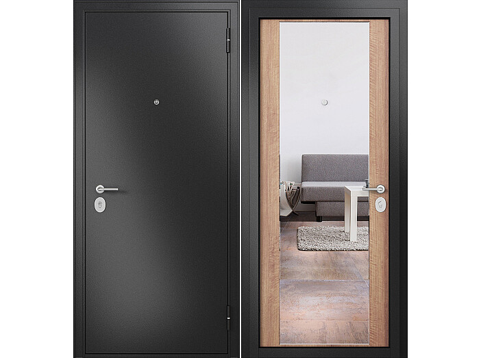 ДМ FAMILY ECO MP Антрацит букле/МДФ Карамель E-164 mirror 1 205*100 Правая