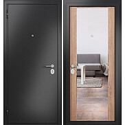 Дверь входная Family Eco MP E-164, с зеркалом Антрацит букле/Карамель, E-164 mirror, 1 замок