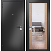 Дверь входная Family Eco MP E-164, с зеркалом Антрацит букле/Карамель, E-164 mirror, 1 замок