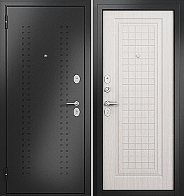 Дверь входная Family Eco MP E-212 R-2, Антрацит букле/Бьянко ларче, E-212, 2 замка, с ночной задвижкой