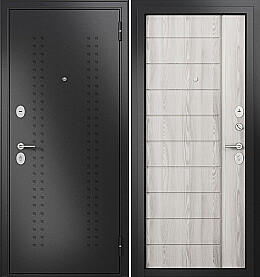 Дверь входная Family Eco MP E-136 R-2, Антрацит букле/Ясень ривьера айс, E-136, 2 замка, с ночной задвижкой