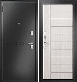 Дверь входная Family Eco MP E-136 RL-1, Антрацит букле/Бьянко ларче, E-136, 2 замка, с ночной задвижкой