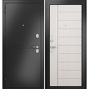 Дверь входная Фэмели Эко МП E-136 Задвижка Антрацит букле/Бьянко ларче, 2 замка, с ночной задвижкой