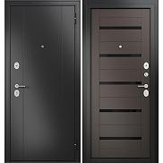 Дверь входная Family Eco MP CR-142 Lakobel Black Антрацит букле/Шоколад ларче, 2 замка, с ночной задвижкой
