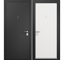Дверь входная Family Eco MP E-100 (порог) Черный муар металлик/Белый ларче, 1 замок