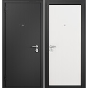 Дверь входная Family Eco MP E-100 (порог) Черный муар металлик/Белый ларче, 1 замок