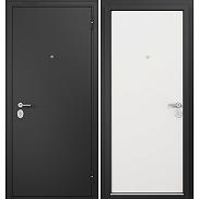 Дверь входная Family Eco MP E-100 (порог) Черный муар металлик/Белый ларче, 1 замок