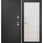 Дверь входная Family Eco MP CR-142 Lakobel White Черный муар металлик/Бьянко ларче, CR-142 Lakobel White, 2 замка, с ночной задвижкой