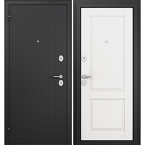 Дверь входная Фэмели Эко МП ED-1 Черный муар металлик/Дуб белый скандинавский, 2 замка