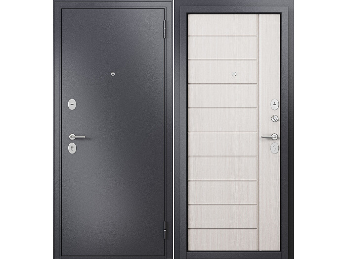 ДМ FAMILY ECO MP Графит букле/МДФ Бьянко ларче E-136 Задвижка 210*100 Правая