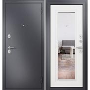 Дверь входная Family Eco MP E-140 Графит букле/МДФ Дуб белый скандинавский mirror Задвижка