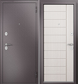 Дверь входная Family Eco MP E-136 (порог) Шоколад букле/Бьянко ларче, E-136, 2 замка