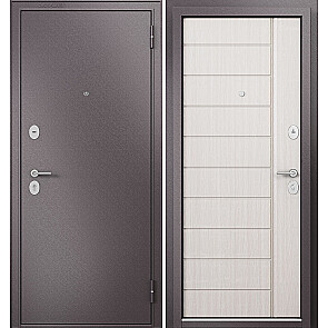 Дверь входная Фэмели Эко МП E-136 Шоколад букле/Бьянко ларче, 2 замка