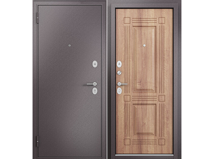 ДМ FAMILY ECO MP Шоколад букле (порог)/МДФ Карамель E-104 Задвижка 205*100 Левая