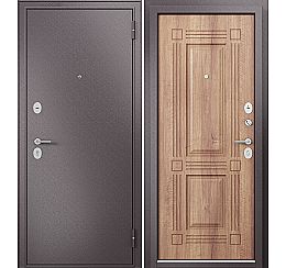 Дверь входная Family Eco MP E-104 Шоколад букле (порог)/МДФ Карамель Задвижка