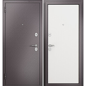 Дверь входная Фэмели Эко МП E-100 Шоколад букле/Белый ларче, 2 замка