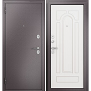 Дверь входная Family Eco MP E-102 Шоколад букле/Белый ларче, 2 замка, с ночной задвижкой