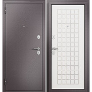 Дверь входная Фэмели Эко МП E-112 Шоколад букле/Белый ларче, 2 замка