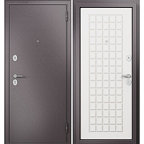 Дверь входная Фэмели Эко МП E-112 Шоколад букле/Белый ларче, 2 замка