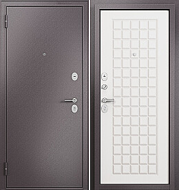 Дверь входная Family Eco MP E-112 Шоколад букле/Белый ларче, E-112, 2 замка, с ночной задвижкой