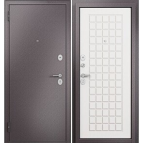 Дверь входная Фэмели Эко МП E-112 Задвижка Шоколад букле/Белый ларче, 2 замка