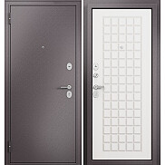 Дверь входная Family Eco MP E-112 Шоколад букле/Белый ларче, 2 замка, с ночной задвижкой