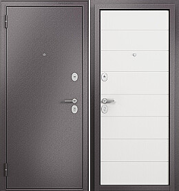 Дверь входная Family Eco MP E-135 Шоколад букле/Белый ларче, E-135, 2 замка