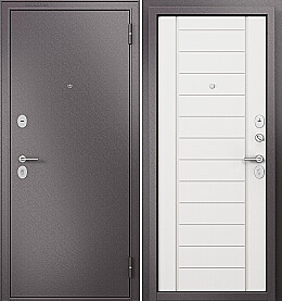 Дверь входная Family Eco MP E-137 Шоколад букле/Белый ларче, E-137, 2 замка, с ночной задвижкой