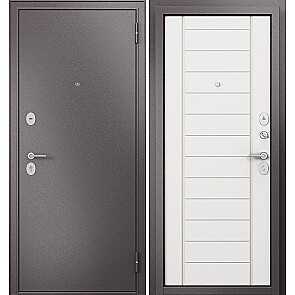 Дверь входная Фэмели Эко МП E-137 Задвижка Шоколад букле/Белый ларче, 2 замка