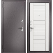 Дверь входная Family Eco MP E-137 Шоколад букле/Белый ларче, 2 замка, с ночной задвижкой