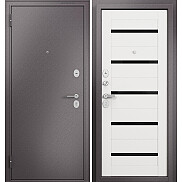 Дверь входная Family Eco MP E-142 Lakobel Black Шоколад букле/Белый ларче, 2 замка, с ночной задвижкой