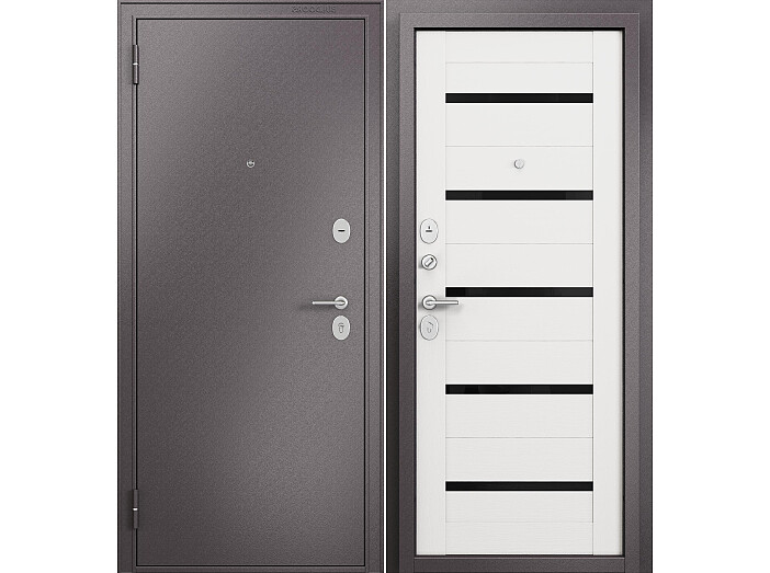 ДМ FAMILY ECO MP Шоколад букле/МДФ Белый ларче E-142 Lakobel Black Задвижка 205*86 Левая