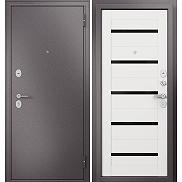 Дверь входная Family Eco MP E-142 Lakobel Black Шоколад букле/Белый ларче, 2 замка, с ночной задвижкой