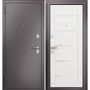 Дверь входная Family Eco MP E-142 Lakobel White Шоколад букле/Белый ларче, 2 замка