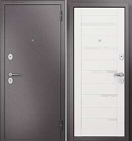 Дверь входная Family Eco MP E-142 Lakobel White Шоколад букле/Белый ларче, E-142 Lakobel White, 2 замка