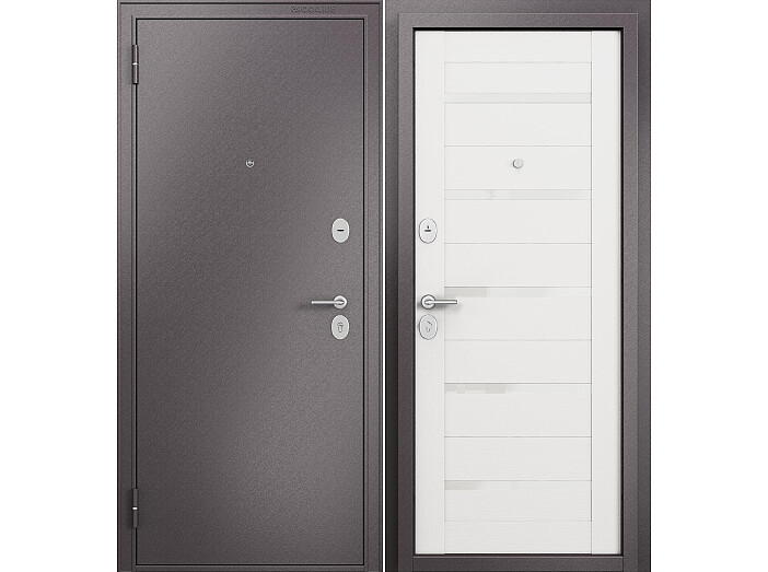 ДМ FAMILY ECO MP Шоколад букле/МДФ Белый ларче E-142 Lakobel White 210*100 Левая