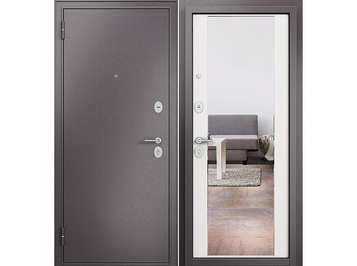 ДМ FAMILY ECO MP Шоколад букле/МДФ Белый ларче E-164 mirror 210*86 Левая