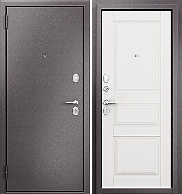 Дверь входная Family Eco MP ED-2 Шоколад букле/Белый ларче, ED-2, 2 замка, с ночной задвижкой