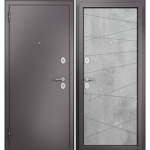 Дверь входная Фэмели Эко МП E-130 Шоколад букле/Бетон серый, 2 замка