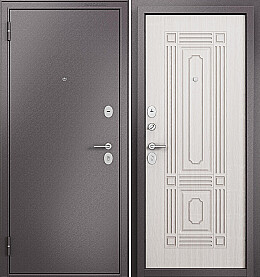 Дверь входная Family Eco MP C-4 Шоколад букле/Бьянко ларче, C-4, 2 замка, с ночной задвижкой