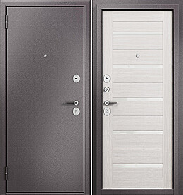 Дверь входная Family Eco MP CR-142 Lakobel White Шоколад букле/Бьянко ларче, CR-142 Lakobel White, 2 замка, с ночной задвижкой