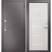 Дверь входная Фэмели Эко МП CR-142 Задвижка Шоколад букле/Бьянко ларче, 2 замка, с ночной задвижкой