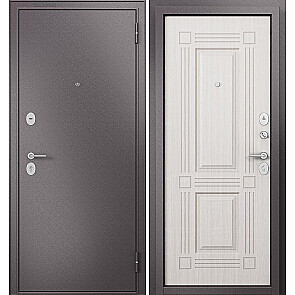 Дверь входная Фэмели Эко МП E-104 Задвижка Шоколад букле/Бьянко ларче, 2 замка