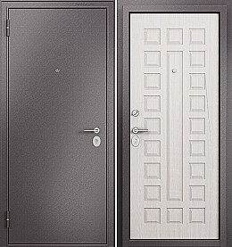 Дверь входная Family Eco MP E-110 Шоколад букле/Бьянко ларче, E-110, 1 замок, с ночной задвижкой