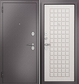 Дверь входная Family Eco MP E-112 Шоколад букле/Бьянко ларче, E-112, 2 замка, с ночной задвижкой