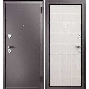 Дверь входная Фэмели Эко МП E-135 Шоколад букле/Бьянко ларче, 2 замка