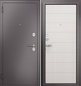 Дверь входная Family Eco MP E-135 Шоколад букле/Бьянко ларче, E-135, 2 замка, с ночной задвижкой