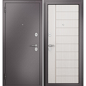 Дверь входная Фэмели Эко МП E-136 Шоколад букле/Бьянко ларче, 2 замка